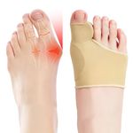 EASICUTI 2 Pairs Bunion Corrector, Big Toe Separators Gel Pads Support for Hallux Valgus Correction Big Toe Straightener Protector Bunion Pain Relief, Toe Spacers for Men & Women Day Night Wear, Beige