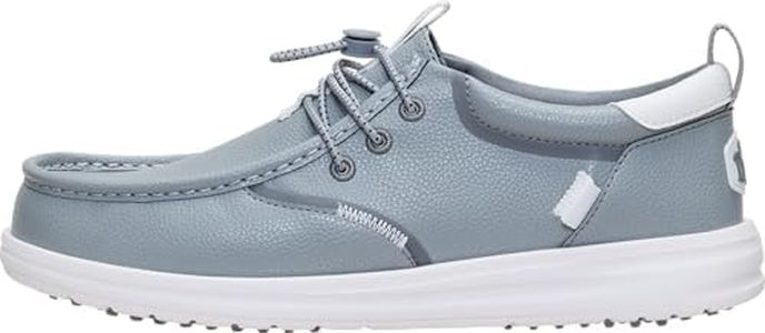 HEYDUDE Men's Wally Golf Classic TG Slip On Shoe, Monument Grey Size 9 | Lightweight Spikeless Golf Shoe | Flexible Traction | Easy On Fit