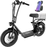 Hiboy Electric Scooter for Adults w/Seat & Rear Basket, 810W Motor, 25MPH, 34mi Range, 16" All-Terrain Tires (Snow/Mud), Dual Disc Brakes, UL2272-3-in-1 Commuter/Shopping/Off-Road E-Scooter