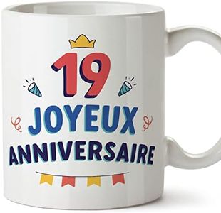 Mugffins Mug/Tasse Joyeux 19 Anniversaire - Joyeux anniversaire! - Cadeau Original pour Homme et Femme