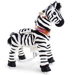 PonyCycle Mechanical Ride On Pony Hobby Horse Toy with Wheels Classic Model U Plush Walking Animal Rideable Horse for Toddlers Ages 4-7 Indoor Outdoor Riding Horse Toy Stripe Ux468