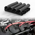 JDMSPEED 8PCS Black 1200° Spark Plug Wire Boots Heat Shield Protector Sleeve Cover Replacement for SBC BBC 350 454 6 Inch