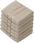 Towelogy® Luxury Egyptian Cotton Face Cloth Flannel Fingertip Towels Set 500 GSM Supersoft and Highly Absorbent Washcloths 30x30 cm (Pack 3, Natural Beige)