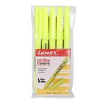 Luxor Chisel 521 Gloliter Marker Pen - Fluorescent Yellow - Set of 5