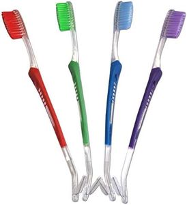 Orthodontic Toothbrushes x 4 ~ V Trim Double-Ended (4 Colour Pack) by Dental Aesthetics