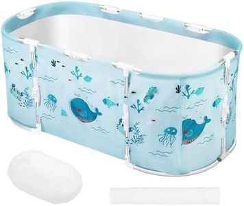 STARBRILLIANT Foldable Bathtub with Aluminum Alloy Support Rod,Ideal for Hot Bath Ice Bath,Comfortable and Convenient