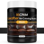 BSCPAM Leather Recoloring Balm 12oz | Leather Repair Kit for Furniture, Leather Color Restorer for Couches | Leather Dye | Repair, Restore & Renew Old, Faded Leather - Black