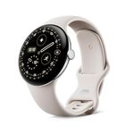Google Pixel Watch 4 (45 mm) - Android smartwatch with Domed Display, Comprehensive Health and Fitness Tracking and Help from Gemini - Polished Silver Aluminium Case - Porcelain Active Band - Wi-Fi