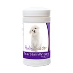 Healthy Breeds Dog Tear Stain Remover Wipes for Maltese - Over 100 Breeds - Facial Eye Cleaner - 70 Wipes - Cleans Crust Stains Mucus Saliva - Mild Gentle Fragrance Free