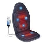 Snailax Vibration Massage Seat Cushion with Heat 6 Vibrating Motors and 2 Heat Levels, Back Massager, Massage Chair Pad for Home Office Use