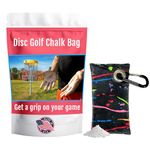 Disc Golf Chalk Bag | Attaches to Bag with a Carabiner | Better Than Rosin & Sawdust Bags | Improve Your Grip for Consistency | Disc Golf Accessories for Men | Disc Grip Enhancer (Paint Streaks)