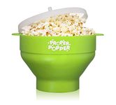 The Original Proper Popper Microwave Popcorn Popper, Silicone Popcorn Maker, Collapsible Bowl BPA Free & Dishwasher Safe - (Green)