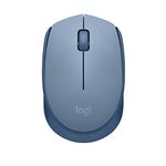 Logitech M170 Wireless Mouse for PC, Mac, Laptop, 2.4 GHz with USB Mini Receiver, Optical Tracking, 12-Months Battery Life, Ambidextrous - Blue Grey