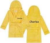 Customizable Girls Boys Night Robe, Plush Kids Fleece Bathrobe Personalized Embroidered with Child's Name