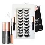 5 Pairs Reusable Magnetic Lashes and Eyeliner Kit, Best Magnetic Eyeliner for Natural Magnetic Lashes Set, Comes with 2 Tubes of Magnetic Eyeliner