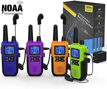 Topsung Walkie Talkies Rechargeable for Adults Long Range with Earpiece NOAA Weather Alert, Multi-purpose 2 Way Radio 4 Pack for Team Work Senior Care Kid Adventure Family Camping Hiking Skiing Cruise