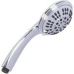 Aqua Elegante 6 Function Handheld Shower Head - Best High Pressure, Adjustable Hand Held Showerhead - Chrome