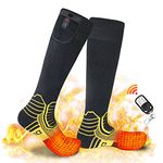 Dr.warm Wireless Heated Socks, Remote Control 3000mAh 7.4V Rechargeable Battery Thermal Foot Warm Heating Sock for Cold Winter Men Women Kids (Medium)