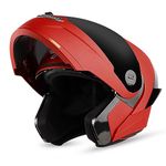 Steelbird SBA-8 7Wings ISI Certified Flip-Up Helmet for Men and Women (Medium 580 MM, Matt Sports Red with Smoke Visor)