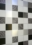 Debona Dotty Wallpaper Kitchen Bathroom Black Silver Tile Effect Washable