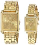 Sonata Quartz Analog Champagne Dial Stainless Steel Strap Watch for Couple-NS70538080YM01P