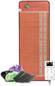HealthyLine TAO Far Infrared Heating Pad - Natural Crystal Gemstones Mat for Back Pain - Full Body Auto Shut Off Rejuvenating Negative Ions Therapy - 74" x 28"