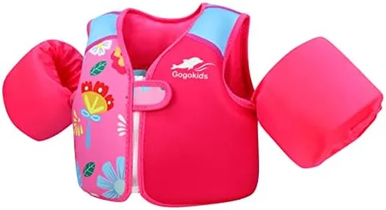 Gogokids Toddler Floaties, Kids Swim Vests for 20-50 lbs Girls and Boys, Pool Float Jackets with Arm Water Wings for 2-6 Year Old Children