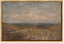 Art Remedy Hill Top View Canvas Vintage Landscape Art, Gold Frame, 54" x 36"