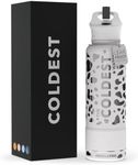 Coldest Insulated Water Bottle with Straw Lid - Stainless Steel Metal Insulated Bottle for Men & Women (Silver Leopard, 40 oz)