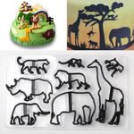 Homebakers Mart Jungle Safari Animals Cake Fondant Cutters/Plastic Cookie Cutter Mold Animal Shape gumpaste Kitchen Tools 8 Pieces