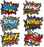 Bigtime Signs 12 pcs Super Heros Word Cutouts - Superhero Party Favors Birthday Party Supplies - Superhero Party Decorations Avengers Birthday Decorations - Marvel Party Decorations | 12"x 16"