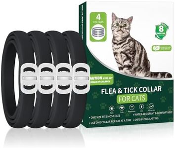 4 Pack Cat Flea Collars, Cat Flea and Tick Treatment, 32 Months Protection Flea and Tick Prevention for Cats, Waterproof Flea Collar for Cats, Black