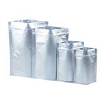 Tuokay 20PCS Ziplock Aluminium Foil Bag, Resealable Food Bags, (31cm*21cm/ 26cm*18cm/ 24cm*17cm/ 22cm*15cm) 4 Sizes Silver Food Storage Bag for Coffee, Dry Food, Cookie, Nuts, Pet Food