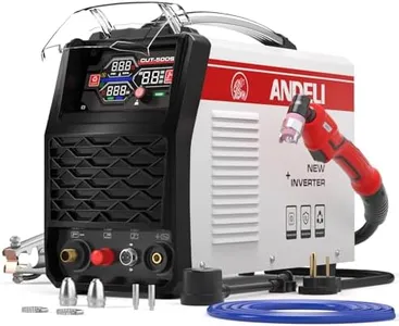 ANDELI Plasma Cutter, 50Amps HF Non-Touch Pilot Arc Air Plasma Cutting Equipment 5/8 Inch Clean Cut, 4.05'' Larger LED Display 110/220V Dual Voltage IGBT Inverter Plasma Cutting Machine CUT-50DS