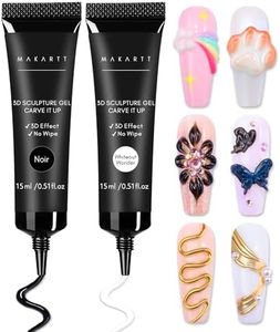 Makartt 3D Nail Gel Kit for Nail Art, White and Black Sculpting Candy Molding Gel No Wipe Craving Embossed Gel Polish Set for Decoration Manicure Charm Designs (Whiteout Wonder & Noir)