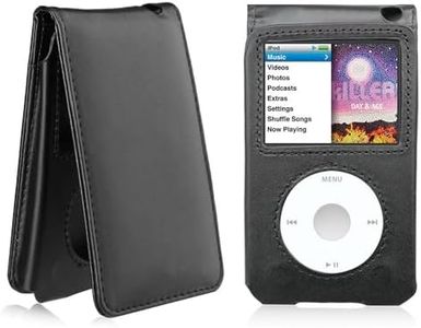 Leather Protective Shell Case Cover for Apple iPod Classic 6th 7th 80GB, 120GB Thin 160GB and iPod Video 5th 30gb with Belt Clip + Screen Protector-10.5mm Thickness Thin Version