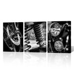 NutArtPic Black and White Motorcycle Wall Art Canvas Vehicle Pictures Wall Decor Motorcycle Picture Prints for Mens Bedroom Boys Room Paintings 12''x16''x3