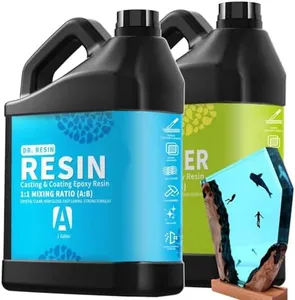 DR. RESIN Clear Epoxy Resin Kit Two Part 2 Gallon for Table Bar Top Countertop Wood, Food Safe, Self-Leveling Non-Yellowing Casting Coat for Art Craft Tabletop Jewelry Tumblers