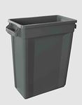 Chabrias Ltd Slim Bin Recycling Container, Space Saving Design, Rectangular for Home Office Kitchen (1, Dark Grey 60 Litre)