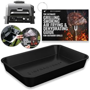 INFRAOVENS Drip Pan Liner For Ninja Woodfire Outdoor Grill Pro XL, Pro Connect XL, OG850 OG951 Reusable Non Disposable Tray, Cheat Sheet Cooking Guide Accessory for Wood Fire Grill Smoker 7-in-1