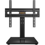 Perlegear TV Stand Base, Table Top TV Mount Stand for Most 32-60 inch Flat or Curved TVs up to 88 lbs, Height Adjustable TV Replacement Stand with Wood Base, Max VESA 400x400mm, PGTVS24