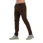 BELANO Men Slim Fit Brown Corduroy Cotton Stretch Chinos (32, BROWN)