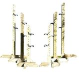 3 Pairs Show Jump Training Wings with 6 Pairs Of Show Jump Cups. One pair of 3ft, one pair of 4ft & one pair of 5ft training wings with 6 pairs of jump cups