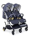 Cosatto Woosh Double Stroller – Lightweight Pushchair from Birth to 22KG, Twins or Siblings - One-Hand Fold, Compact, Independent Seats (Fika Forest)