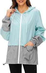 Zando Plus Size Rain Jacket Women with Hood Packable Raincoats for Adults Women Lightweight Rain Jackets for Women Waterproof Anorak Jacket Womens Windbreaker Jacket Mint Green XL