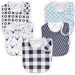 KiddyStar Double Layer Baby Bibs | Ideal For Drooling, Teething, Feeding Infants | Organic Cotton, Thick, Snap Closure