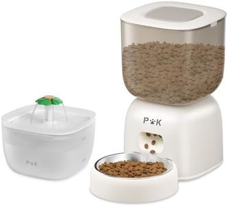 Puppy Kitty Comedero Gato Automatico, 3L Dispensador Comida Gatos con 180 Días de Batería, Grabación 10S, 1-4 Comidas al Día, Fuente para Gatos de 2L Gratuita
