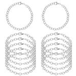 12 Pieces Silver Plated Chain Bracelets Silver Charm Bracelet Alloy Bracelet Link Chains Diy Charm Bracelet Chains Lobster Clasp Link Chain Bracelets for Men Women DIY Jewelry Bracelet Making Supplies