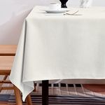 BALCONY & FALCON Extra Large Rectangular Tablecloth Water Resistant Table Cover Used for Gatherings Households Restaurants Kitchens Banquets (Ivory, 91 x 132 inch)