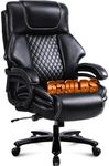 BOSMILLER 650lbs Large Big and Tall Office Chair for Heavy People with Adjustment Lumbar Support, Comfy Padded Heavy Duty Leather Executive Office Chair with Quiet Rubber for Adults 8 Hours Daliy Work